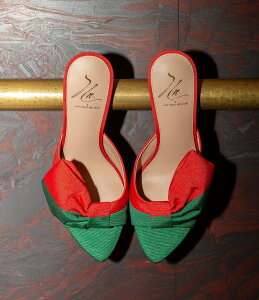 �A���g�j�I �����[�j ���f�B�[�X �V���[�Y �T���_�� �J���[�u���b�N Antonio Melani x The Nat Note Rita Colorblock Bow Detail Dresslide Sandals Amazon/Tomato