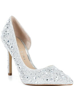 �W�����r�j ���f�B�[�X �V���[�Y �q�[�� Gianni Bini Therry Four Multi Rhinestone d'Orsay Stiletto Pumpsilver �V���o�[