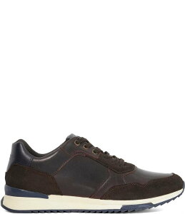 f[h Y V[Y Xj[J[ XG[h U[ Dune London Men's Thornbury Leather and Suede Sneakers Dark Brown uE