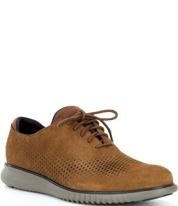 �R�[���n�[�� �����Y �V���[�Y �I�b�N�X�t�H�[�h �X�G�[�h Cole Haan Men's 2.ZEROGRAND Suede Laser Cut Oxfordspiced Brown/Raven/Morel �u���E��