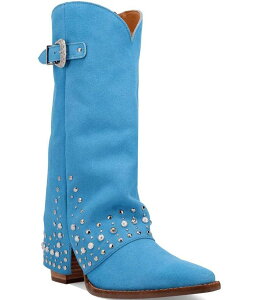 �f�B���S ���f�B�[�X �V���[�Y �u�[�c�E���C���u�[�c �X�G�[�h Dingo Howdy Honey Suede Rhinestone Cuff Western Boots Blue �u���[