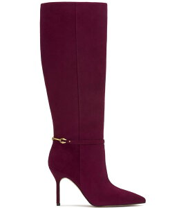 ���B���X�J���[�g ���f�B�[�X �V���[�Y �u�[�c�E���C���u�[�c �g�[�� �X�G�[�h Vince Camuto Mirtha Suede Link Hardware Tall Stiletto Boots Light Wineberry