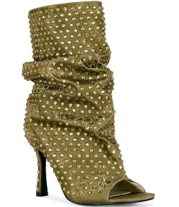 �A�U���A ���� ���f�B�[�X �V���[�Y �u�[�c�E���C���u�[�c Azalea Wang Rozsi Rhinestone Peep Toe Boots Bronze