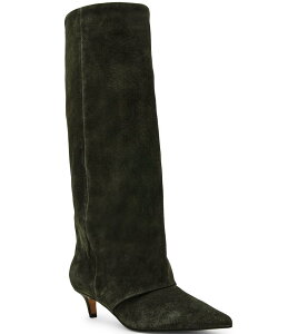 XeB[u }f fB[X V[Y u[cECu[c XG[h q[ Steve Madden Luca Suede Cuffed Kitten Heel Boots Olive I[u