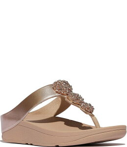 �t�B�b�g�t���b�v ���f�B�[�X �V���[�Y �T���_�� FitFlop Fino Beadie-Button Ornamenthong Wedge Sandals Classic Beige �x�[�W��
