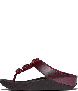 �t�B�b�g�t���b�v ���f�B�[�X �V���[�Y �T���_�� FitFlop Fino Beadie-Button Ornamenthong Wedge Sandals Ruby ���r�[