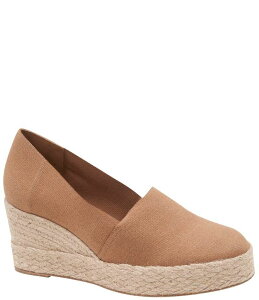 AhA[X fB[X V[Y T_ vbgtH[ Andre Assous Patti Canvas Platform Wedge Slip On Espadrilles Camel L