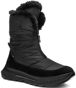 A fB[X V[Y u[cECu[c XG[h ara Sayer Waterproof Suede and Textile Faux Fur Lined Winter Boots Black ubN