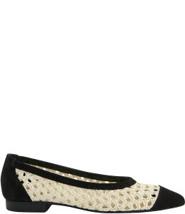 �|�[���E�O���[�� ���f�B�[�X �V���[�Y �p���v�X�G�[�h �L���b�v Paul Green Daisy Wovenubuck Suede Pointed Cap Toe Ballet Flats Black �u���b�N