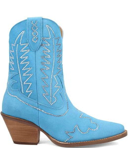 �f�B���S ���f�B�[�X �V���[�Y �u�[�c�E���C���u�[�c �X�G�[�h Dingo Tiny Pony Suede Rhinestone Mid Calf Western Boots Blue �u���[