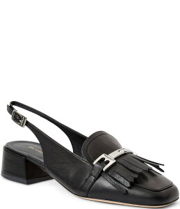 u[m}O fB[X V[Y q[ U[ [t@[ Bruno Magli Olive Leather Kiltie Bit Buckle Loafer Pumps Black ubN