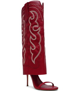 �X�e�B�[�u �}�f�� ���f�B�[�X �V���[�Y �u�[�c�E���C���u�[�c Steve Madden Ravine Western Stiletto Knee High Open Toe Boots Red ���b�h