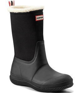 n^[ fB[X V[Y u[cECu[c Hunter Thunor Waterproofaux Fur Trim Rubberain Boots Black ubN