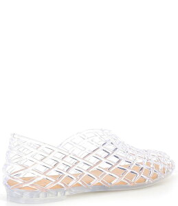 W[r[ fB[X V[Y pvX GB Jell-Us Jelly Woven Inspired Slip On Flats Lychee
