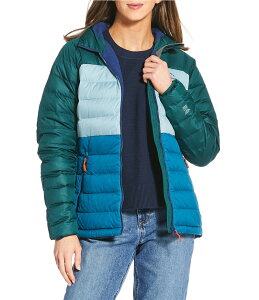 GGr[ fB[X AE^[ R[g J[ubN _E WPbg L.L.Bean Colorblock Quilt Stand Collar Down Jacket Mallard Teal/Dark Pine eB[