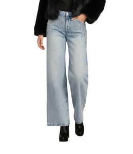 �W�����r�j ���f�B�[�X �{�g���X �f�j���p���c ���C�h���b�O �W�[���Y Gianni Bini Phoebe High Risembellished Wide Leg Denim Jeans Light Wash �f�j��