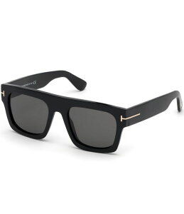 gEtH[h fB[X ANZT[ TOXEACEFA TOM FORD Men's Fausto 53mm Square Sunglasses Black/Smoke ubN