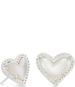 �P���h���X�R�b�g ���f�B�[�X �A�N�Z�T���[ �s�A�X�E�C�������O Kendra Scott Ari Heart Silver Stud Earrings Ivory Mother of Pearl �A�C�{���[