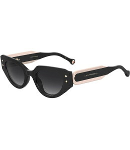 LCiw fB[X ANZT[ TOXEACEFA Carolina Herrera HER-0221 50mm Geometricat Eye Sunglasses Black/Pink ubN