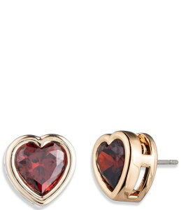 WoV[ fB[X ANZT[ sAXECO Givenchy Gold Tone Siam CZ Heart Stud Earrings Red Cherry bh