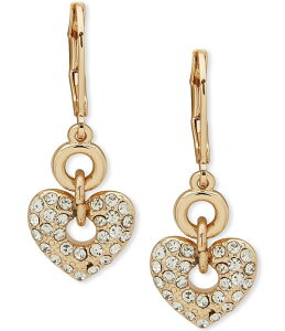 ANC fB[X ANZT[ sAXECO Anne Klein Gold Tone Crystal Heart Double Drop Earrings Gold S[h