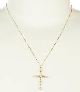�A���i&�A���@ ���f�B�[�X �A�N�Z�T���[ �l�b�N���X�E�`���[�J�[ ���[�X Anna & Ava Waterproof Cubic Zirconia Stone Crosshort Pendant Necklace Gold/Crystal �S�[���h