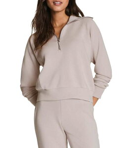 �X�p���N ���f�B�[�X �A�E�^�[ �W���P�b�g�E�u���]�� �n�[�t�W�b�v Spanx AirEssentials Coordinating Long Sleeve Half Zip Jacket French Grey �O���[