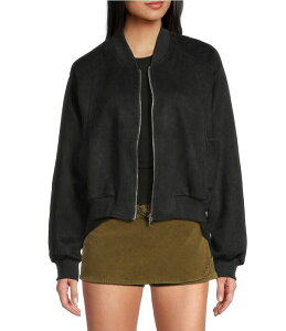 _u[ fB[X AE^[ WPbgEu] XG[h Double Zero Suede Collared Full Zip Bomber Jacket Black ubN