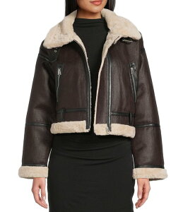 W[r[ fB[X AE^[ WPbgEu] XG[h GB Faux Fur Belted Faux Suede Jacket Black Brown ubN