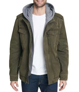 ���[�o�C�X �����Y �A�E�^�[ �W���P�b�g�E�u���]�� Levi'sR Twill Hooded Military Trucker Jacket Olive �I���[�u