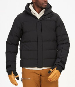 }[bg Y AE^[ WPbgEu] Marmot Long Sleeve Shadow Solid Hooded Ski Jacket Black ubN