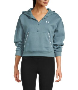 A_[A[}[ fB[X AE^[ p[J[EXEFbg t[X Under Armour Coordinating Rival Fleece Piped Long Sleeve 1/2 Zip Hoodie Jasper Blue/White zCg