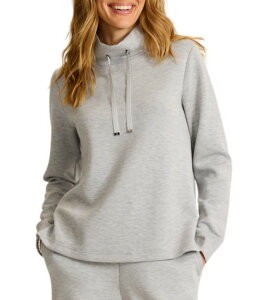 �g�b�~�[�o�n�} ���f�B�[�X �g�b�v�X �V���c �X�^���h�l�b�N Tommy Bahama Coordinating Palm Voyage Ultra-Lightweight Spacer Funnel Neck Long Sleeve Topearl Grey Heather �p�[��