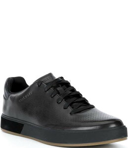 R[n[ Y V[Y Xj[J[ U[ Cole Haan Men's GrandPro Angleace Perforated Leather Sneakers Raven/Black/Silver Birch ubN