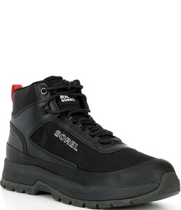 �\���� �����Y �V���[�Y �X�j�[�J�[ Sorel Men's OUTING NW Mid Waterproof High Top Sneakers Black/Black �u���b�N