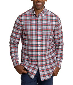 �T�E�U�[���^�C�h �����Y �g�b�v�X �V���c Southern Tide Skipjack Macduff Tartan Long Sleeve Woven Shirt Crab Red ���b�h