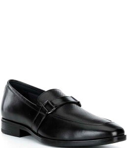 WXgAh}[tB[ Y V[Y Xb|E[t@[ Johnston & Murphy Mens Gibbons Embossed Bit Buckle Loafers Black ubN
