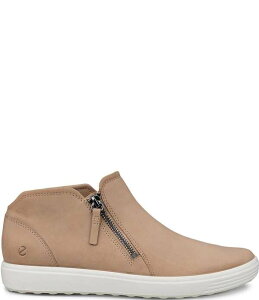 �G�R�[ ���f�B�[�X �V���[�Y �X�j�[�J�[ �u�[�c ECCO Women'soft 7 Nubuck Low Zip Sneaker Booties Nude