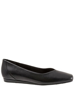 �\�t�g�E�H�[�N ���f�B�[�X �V���[�Y �p���v�X ���U�[ SoftWalk Vellore Leather Square Toe Flats Black �u���b�N