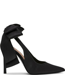 �X�e�B�[�u �}�f�� ���f�B�[�X �V���[�Y �p���v�X �T�e�� Steve Madden Teacup Satin Bow Detail Slingback Stiletto Pumps Black �u���b�N