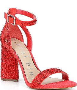 �W�����r�j ���f�B�[�X �V���[�Y �T���_�� �A���N�� Gianni Bini Dericka Two Multi Rhinestone Ankle Strap Dressandalsiren Red ���b�h