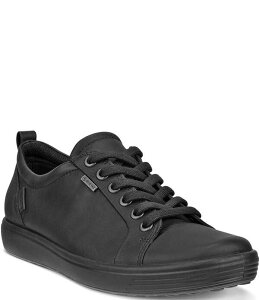 GR[ fB[X V[Y Xj[J[ [X U[ ECCO Soft 7 Leather Gore-Tex Lace Up Sneakers Black ubN