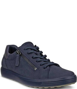 GR[ fB[X V[Y IbNXtH[h Xj[J[ ECCO Soft 7 Nubuck Side Zip Sneakers Marine
