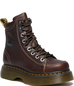 hN^[}[` fB[X V[Y u[cECu[c vbgtH[ U[ Dr. Martens Women's Buzz 8i Grizzly Leather Platform Combat Boots Dark Brown uE