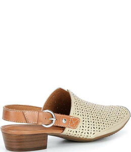 �s�R���[�m�X ���f�B�[�X �V���[�Y �p���v�X ���U�[ �q�[�� Pikolinos Alameda Perforated Leather Block Heel Slingback Pumps Nata