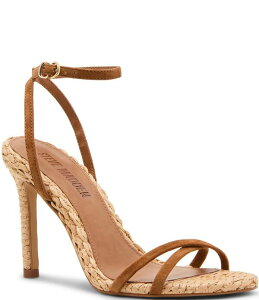 �X�e�B�[�u �}�f�� ���f�B�[�X �V���[�Y �q�[�� �T���_�� �X�G�[�h Steve Madden Jypsey Suede Raffia Strappy Dressandals Chestnut