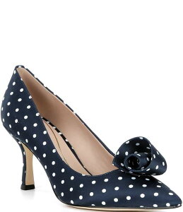 R[n[ fB[X V[Y q[ hbg hbg Te Cole Haan Florette Polka Dot Satin Ornamented Pointed Toe Pumps Navy/White Polka Dot Print zCg