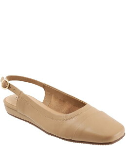 �\�t�g�E�H�[�N ���f�B�[�X �V���[�Y �p���v�X ���U�[ SoftWalk Vittoria Leather Sling Flats Nude