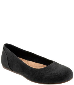 �\�t�g�E�H�[�N ���f�B�[�X �V���[�Y �p���v�X ���U�[ SoftWalk Sonoma Textileather Flats Black Embossed �u���b�N