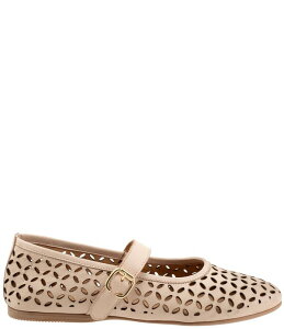 �u�G�m ���f�B�[�X �V���[�Y �p���v�X ���U�[ Bueno Kehlani Perforated Leather Laser Cut Mary Jane Ballet Flats Blush �u���b�V��